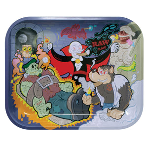 Raw Metal Rolling Tray Large