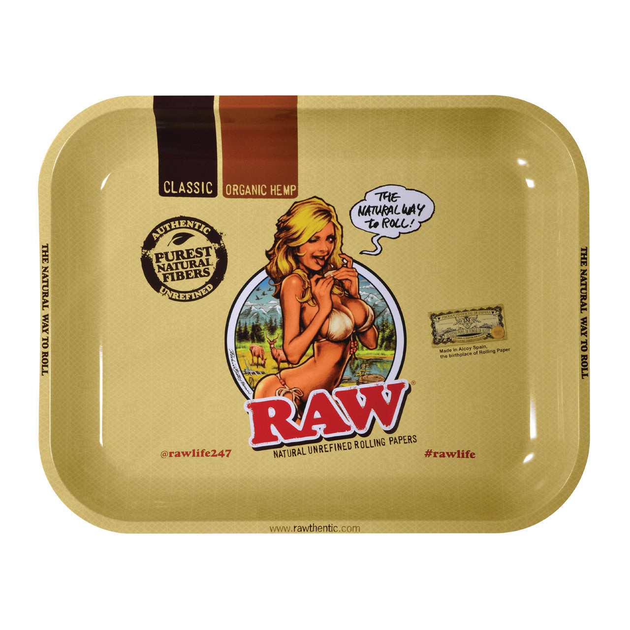 Raw Metal Rolling Tray Large