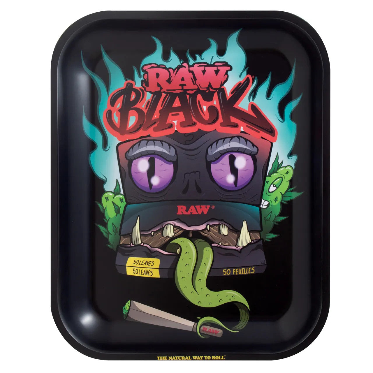 Raw Metal Rolling Tray Large