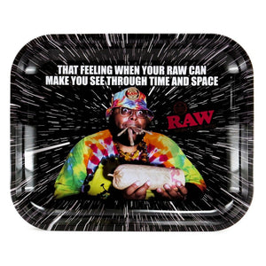 Raw Metal Rolling Tray Large