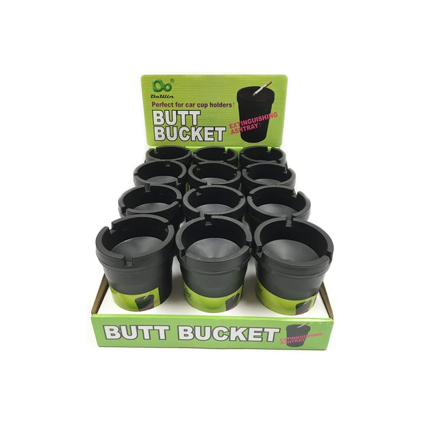 LED light Extinguishing Car Butt Bucket Ashtray, Black, 6 Set (3.5 x 4.5  inch)